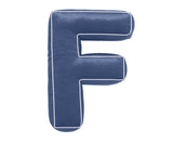 Buchstabenkissen - F - Blau Baumwolle - Bettys Home