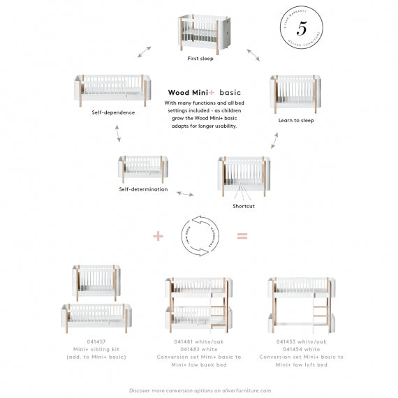 Oliver furniture Wood - Mini+ -Babybett - Eiche